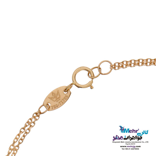 دستبند طلا - طرح پروانه و تاج