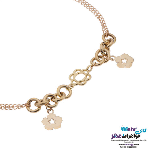 دستبند طلا - طرح گل