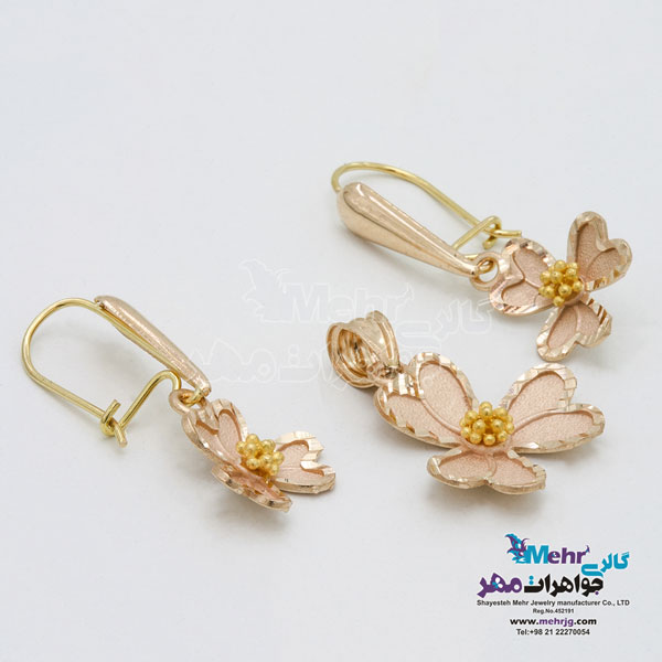 نیم ست طلا - طرح شبدر