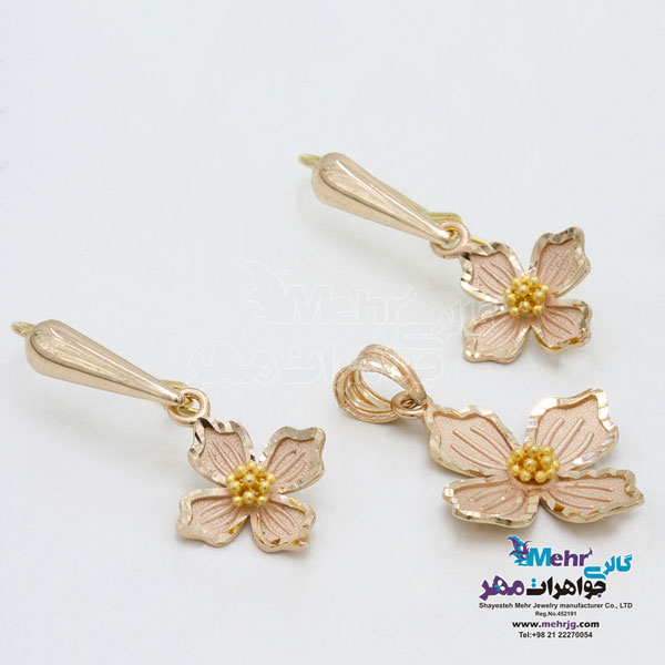 نیم ست طلا - طرح گل