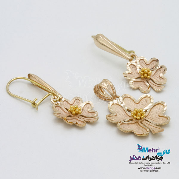 نیم ست طلا - طرح گل