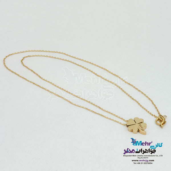 گردنبند طلا - طرح شبدر چهار پر