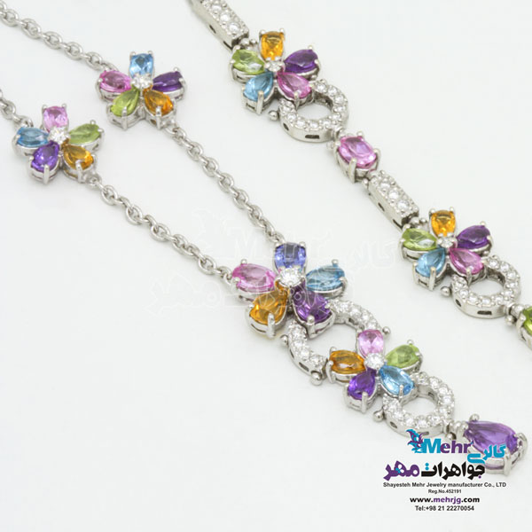 گردنبند جواهر - طرح گل بولگاری