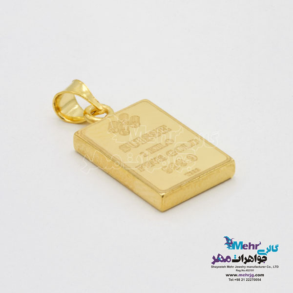 آویز طلا - طرح شمش سوئیس گلد