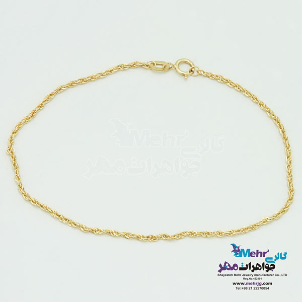 دستبند طلا - طرح طنابی