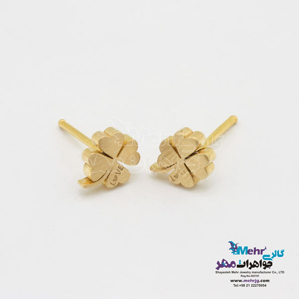 گوشواره طلا - طرح شبدر چهار پر