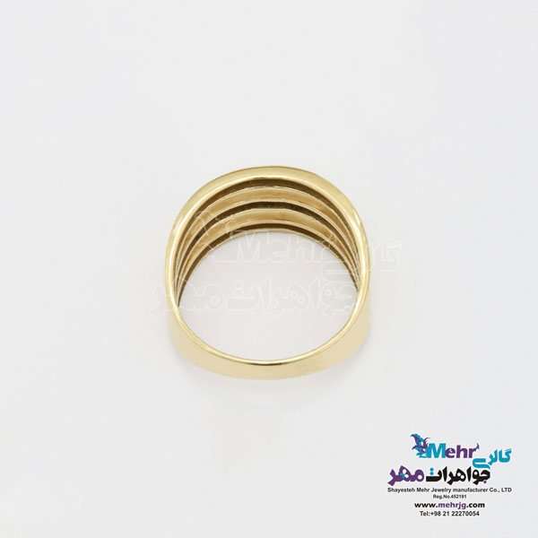 انگشتر طلا - طرح خطوط موازی