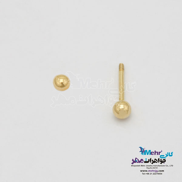 پیرسینگ طلا - طرح گوی دایره