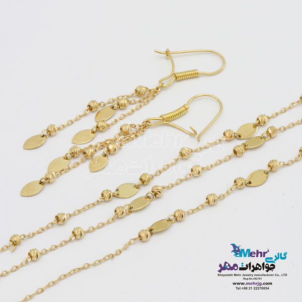 نیم ست طلا - طرح گوی تراش