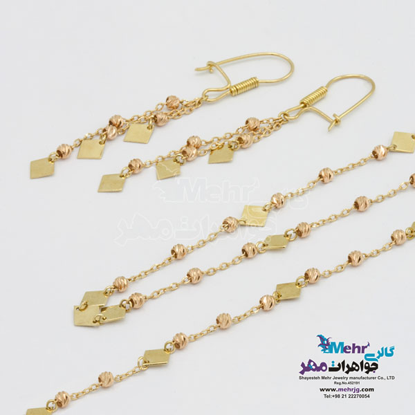 نیم ست طلا - طرح گوی تراش