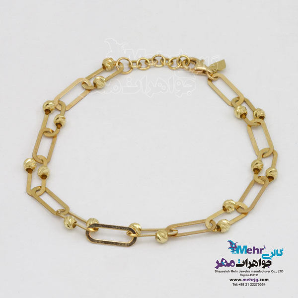 دستبند طلا - طرح گوی تراش