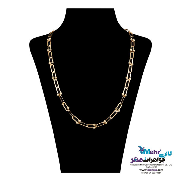 گردنبند طلا - طرح گوی تراش