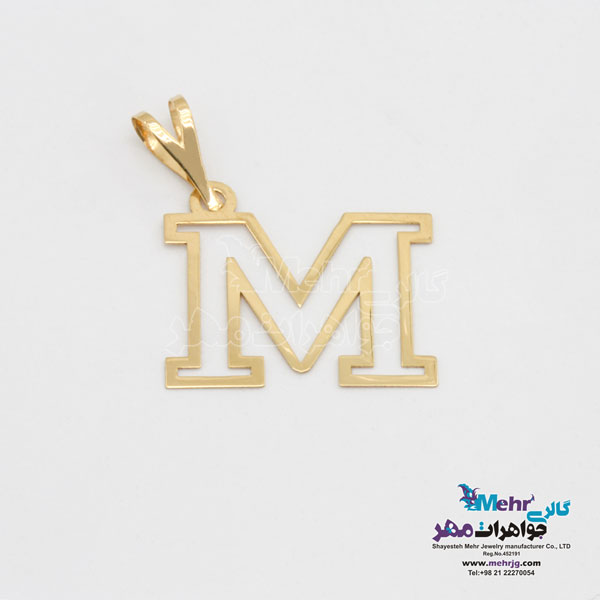 آویز طلا - طرح حروف لاتین M