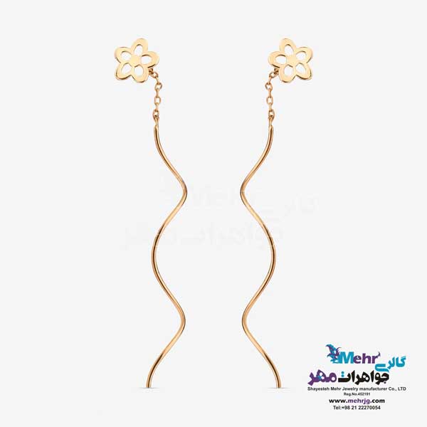 گوشواره طلا - طرح گل