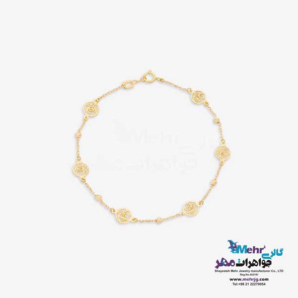 دستبند طلا - طرح گل