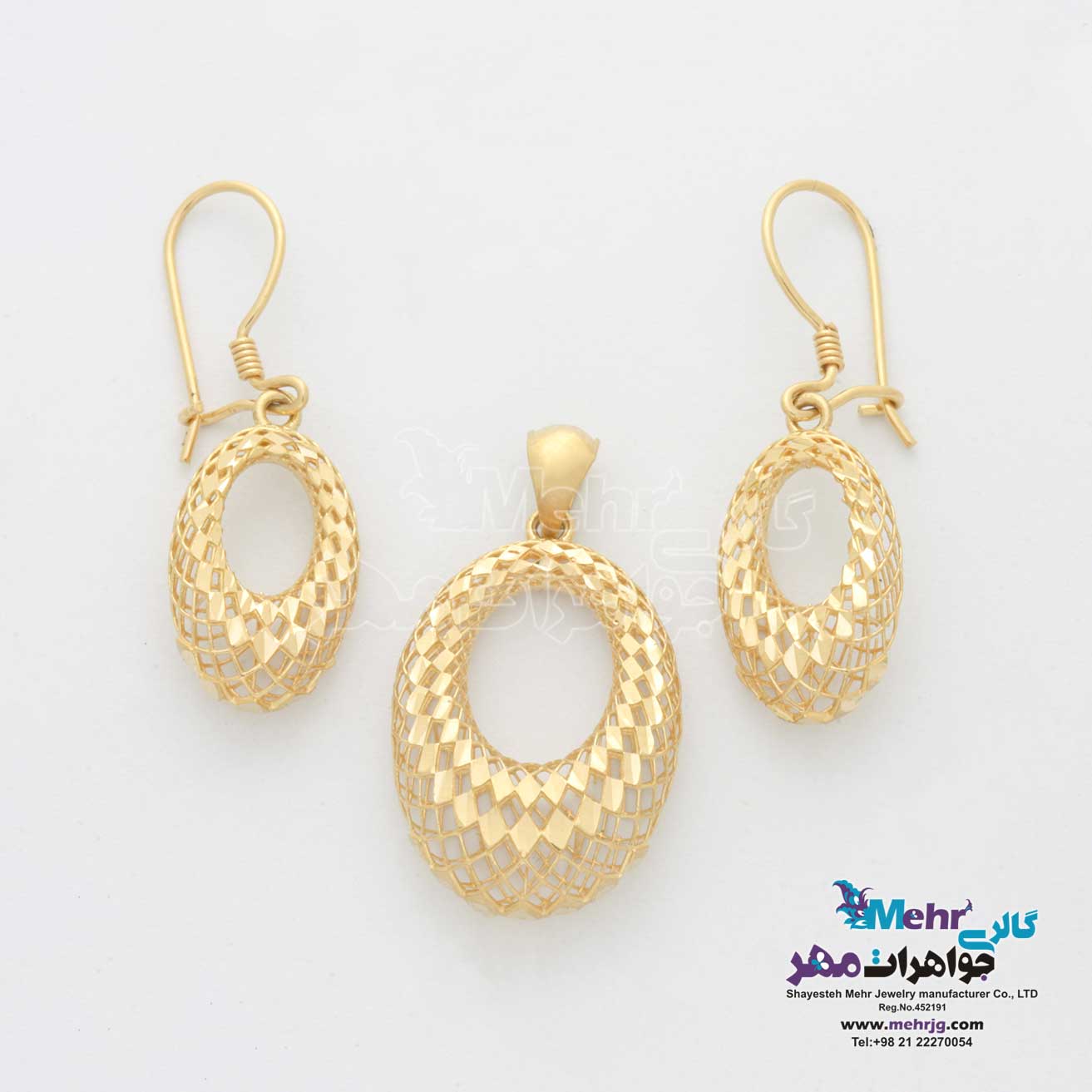 نیم ست طلا - طرح بیضی