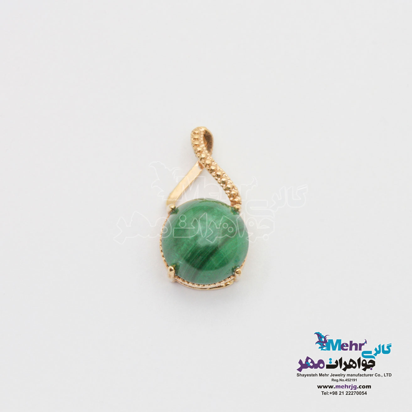 آویز طلا - سنگ جید