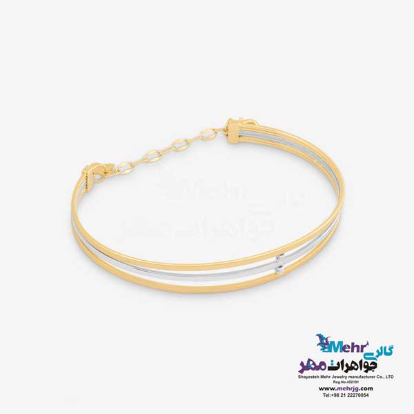 دستبند النگویی طلا - طرح خطوط موازی