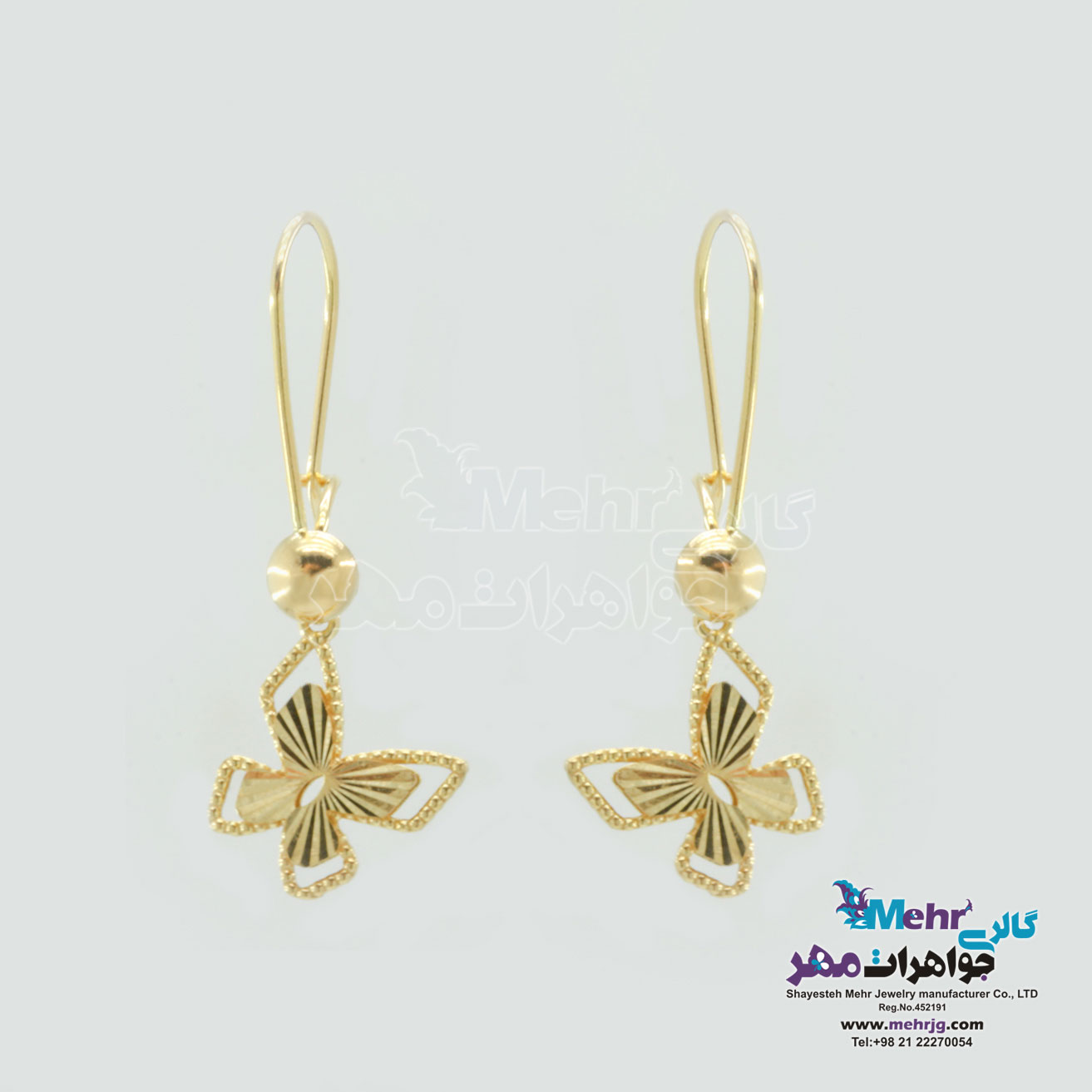 گوشواره طلا - طرح پروانه