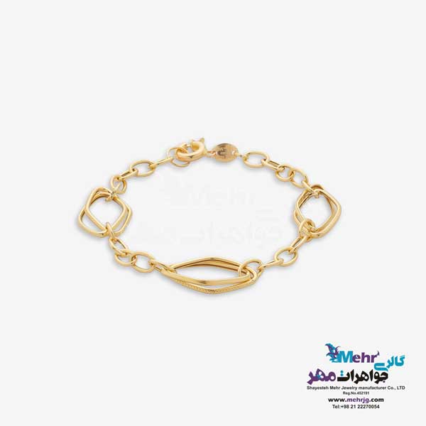 دستبند طلا - طرح حلقه های تو در تو