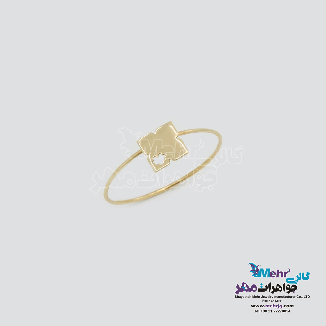 انگشتر طلا - طرح مربع و پازل