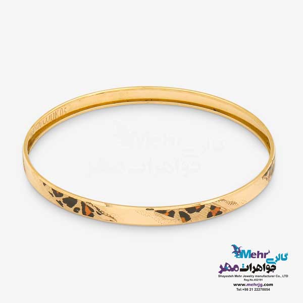 النگو طلا دست اول کم اجرت - طرح پلنگی سایز3