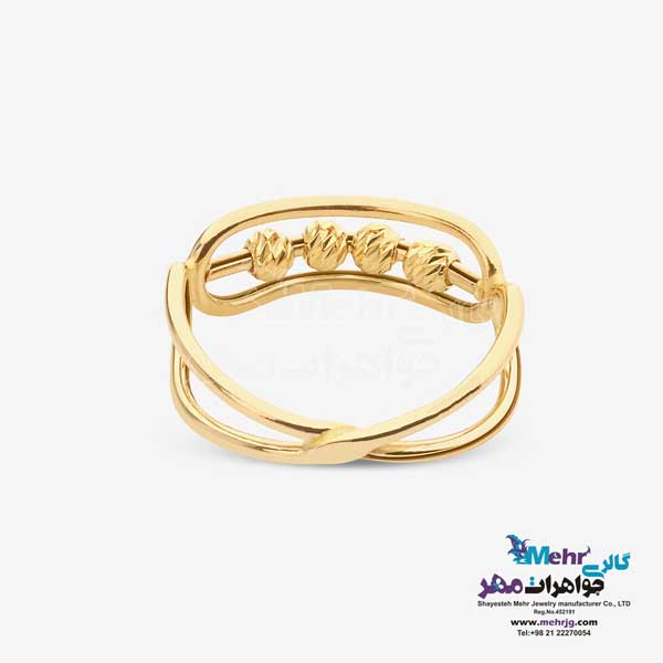 انگشتر طلا -  طرح خطوط موازی