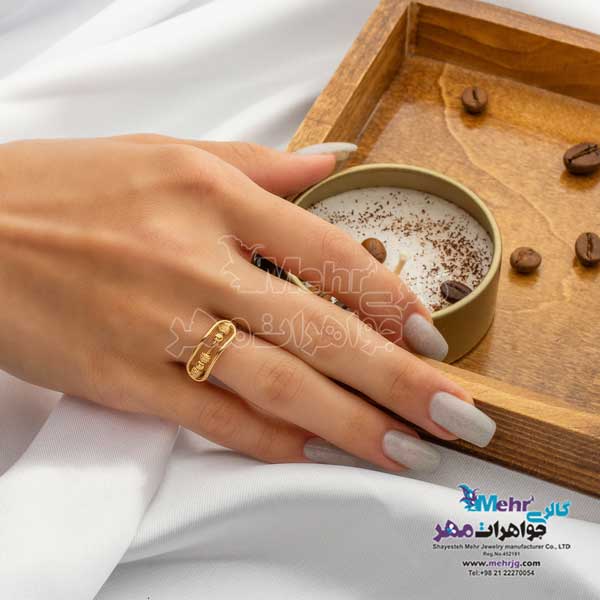 انگشتر طلا -  طرح خطوط موازی
