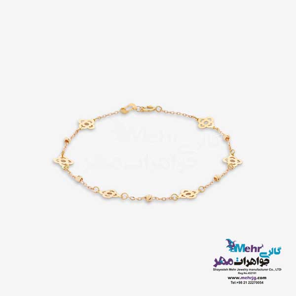 دستبند طلا - طرح گل