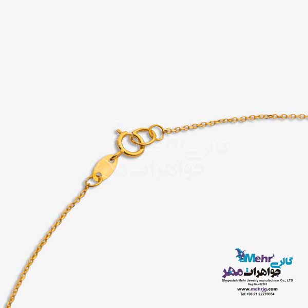 گردنبند طلا دست اول کم اجرت - طرح برگ