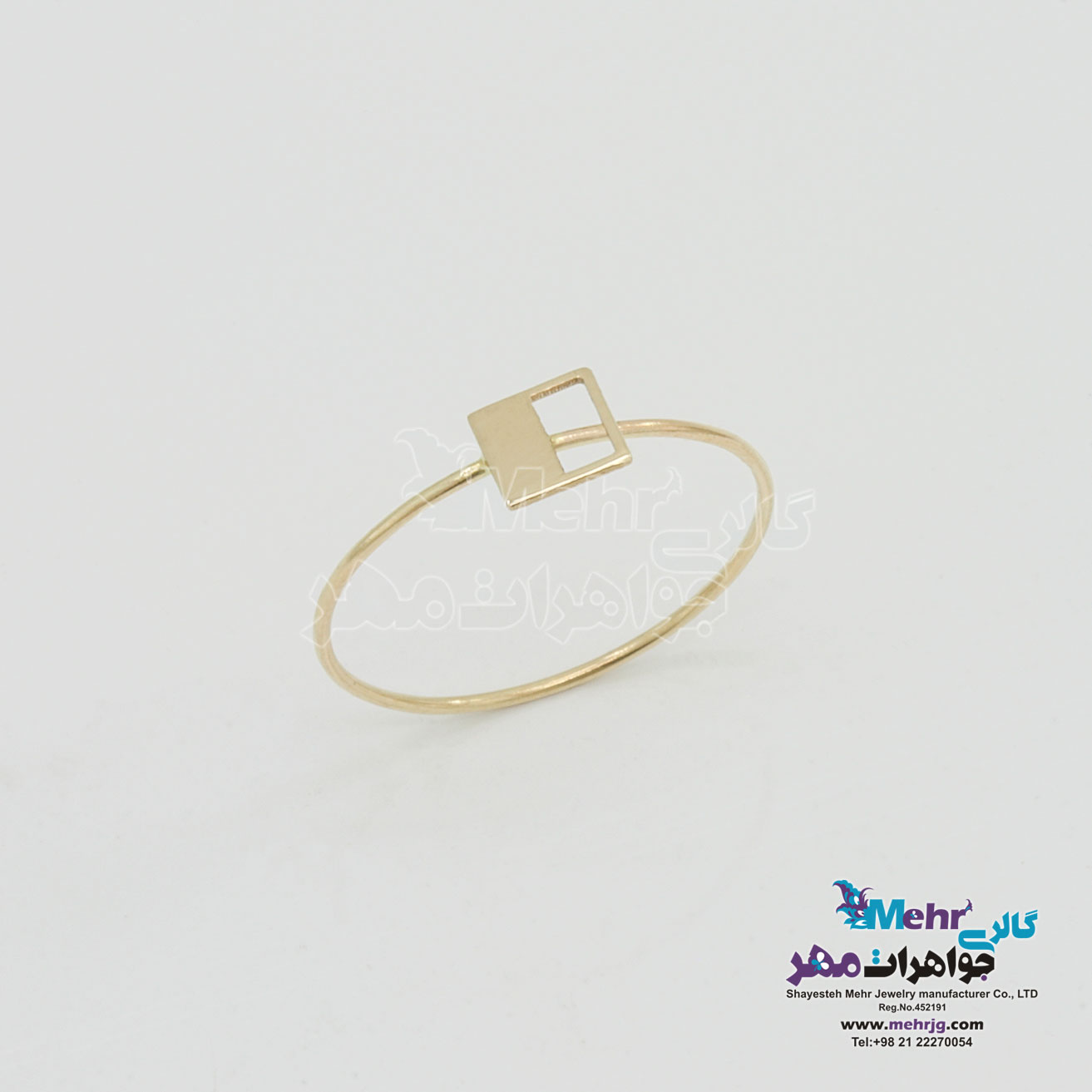 انگشتر طلا - طرح مربع