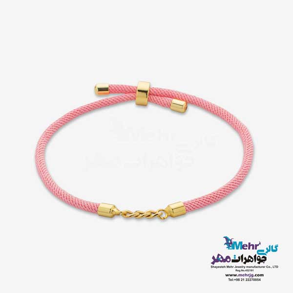 دستبند طلا و بافت - طرح کارتیه
