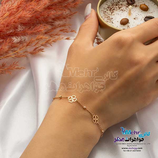 دستبند طلا - طرح گل
