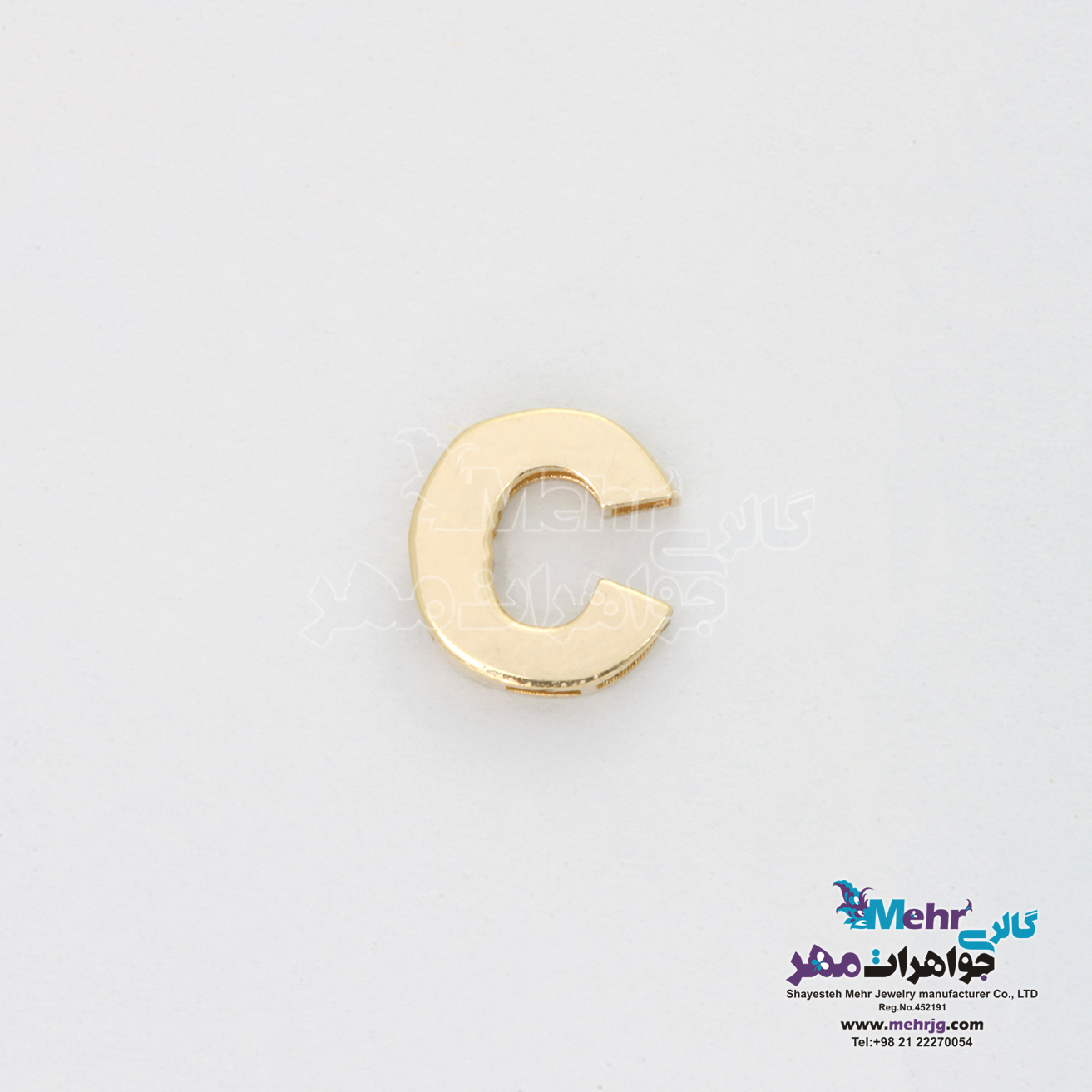 آویز طلا - طرح حروف لاتین C