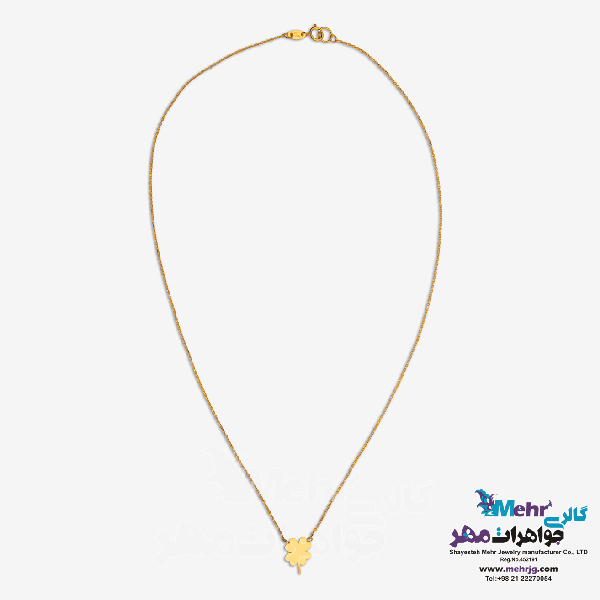 گردنبند طلا - طرح شبدر چهار پر