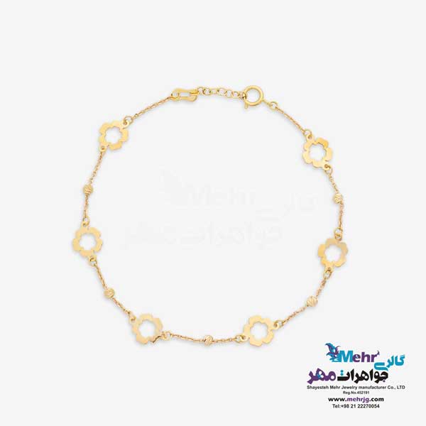 دستبند طلا - طرح گل