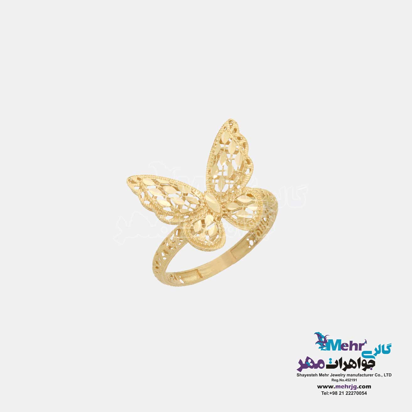 انگشتر طلا - طرح پروانه