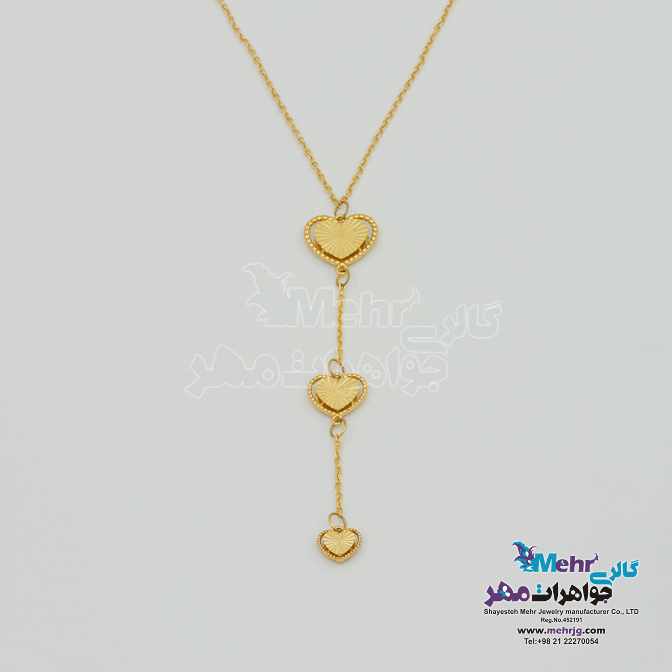 گردنبند طلا - طرح قلب تراش
