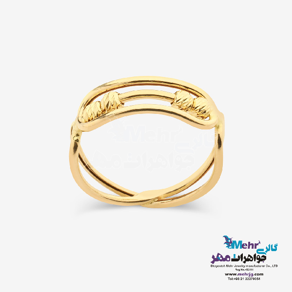 انگشتر طلا -  طرح خطوط موازی