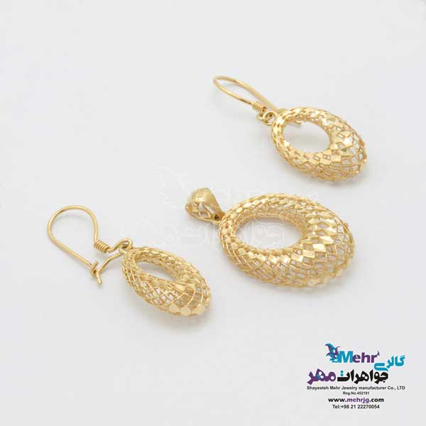 نیم ست طلا - طرح بیضی