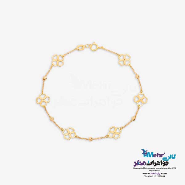 دستبند طلا - طرح گل