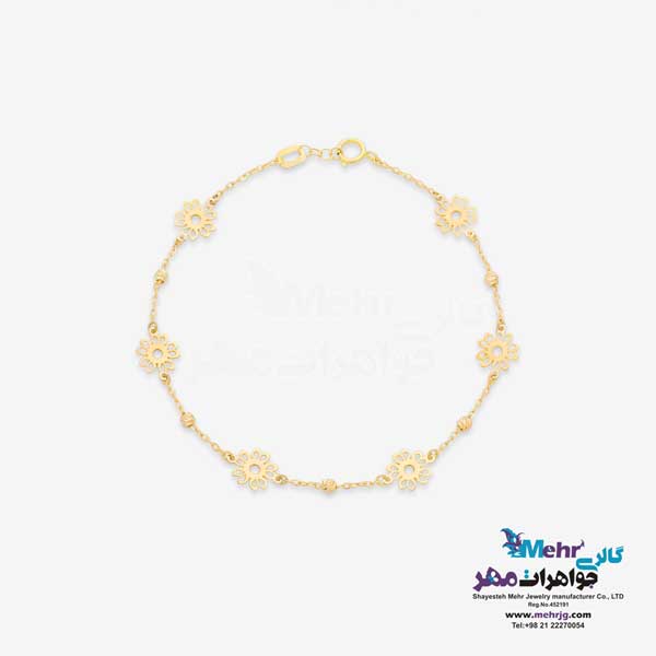 دستبند طلا - طرح گل