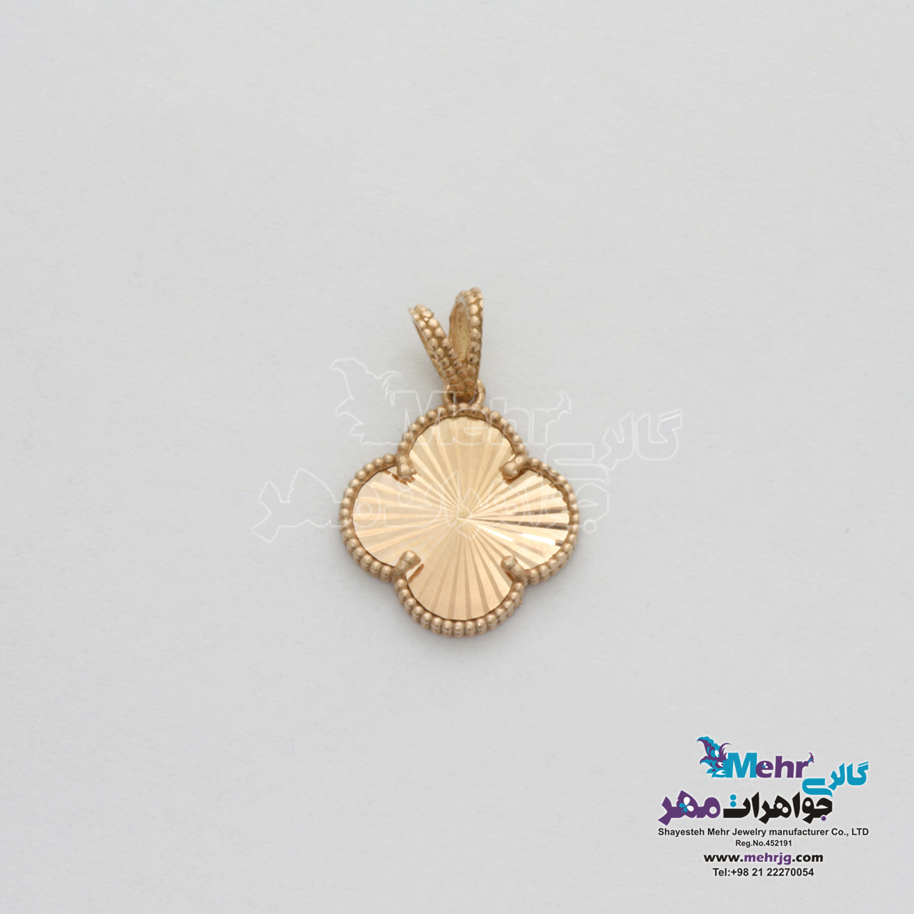 آویز طلا - طرح شبدر چهار پر