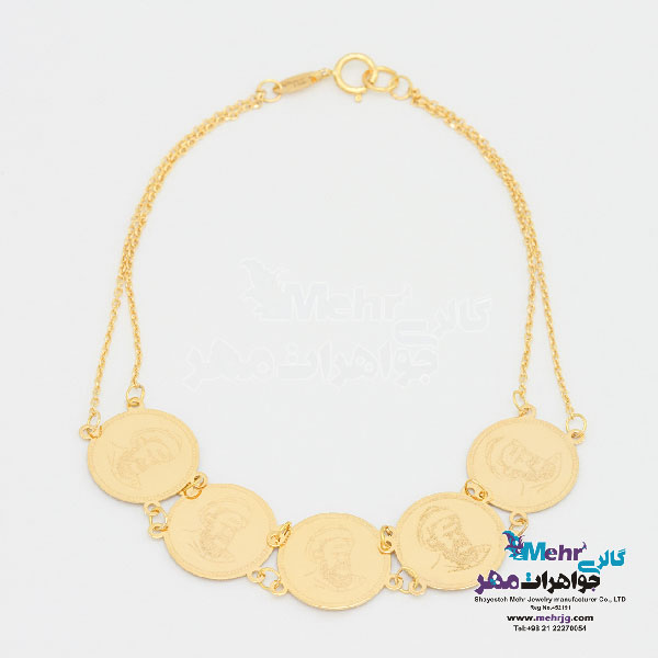 دستبند طلا - طرح سکه