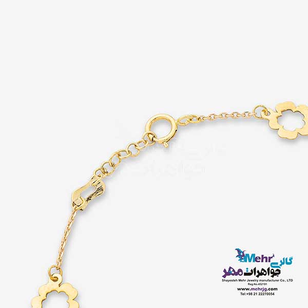 دستبند طلا - طرح گل