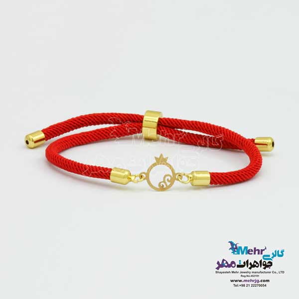 دستبند طلا و بافت - طرح انار
