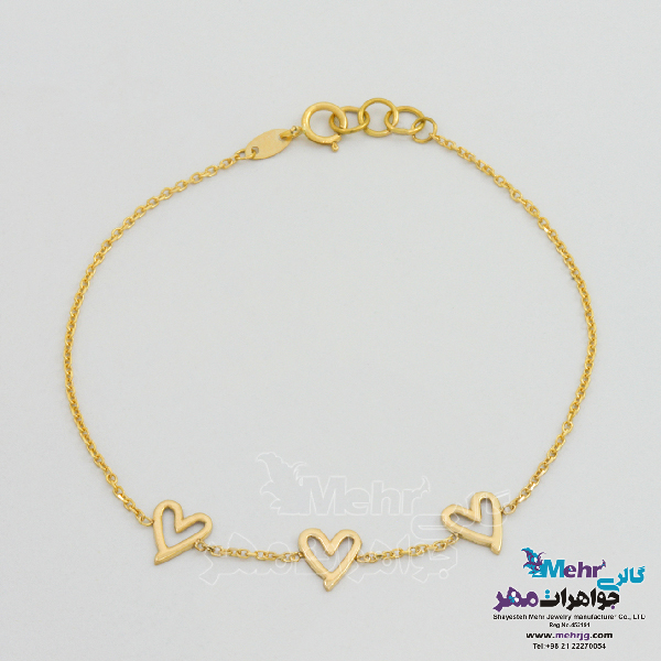دستبند طلا - طرح قلب