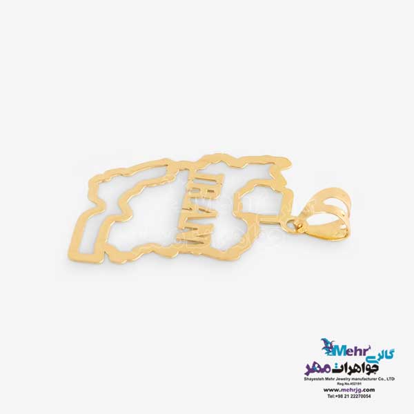 آویز طلا - طرح نقشه ی ایران