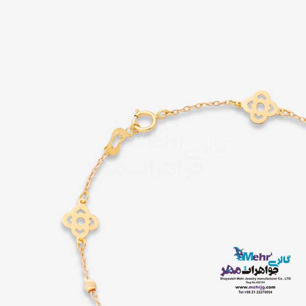 دستبند طلا - طرح گل