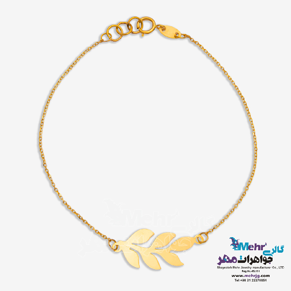 دستبند طلا - طرح برگ